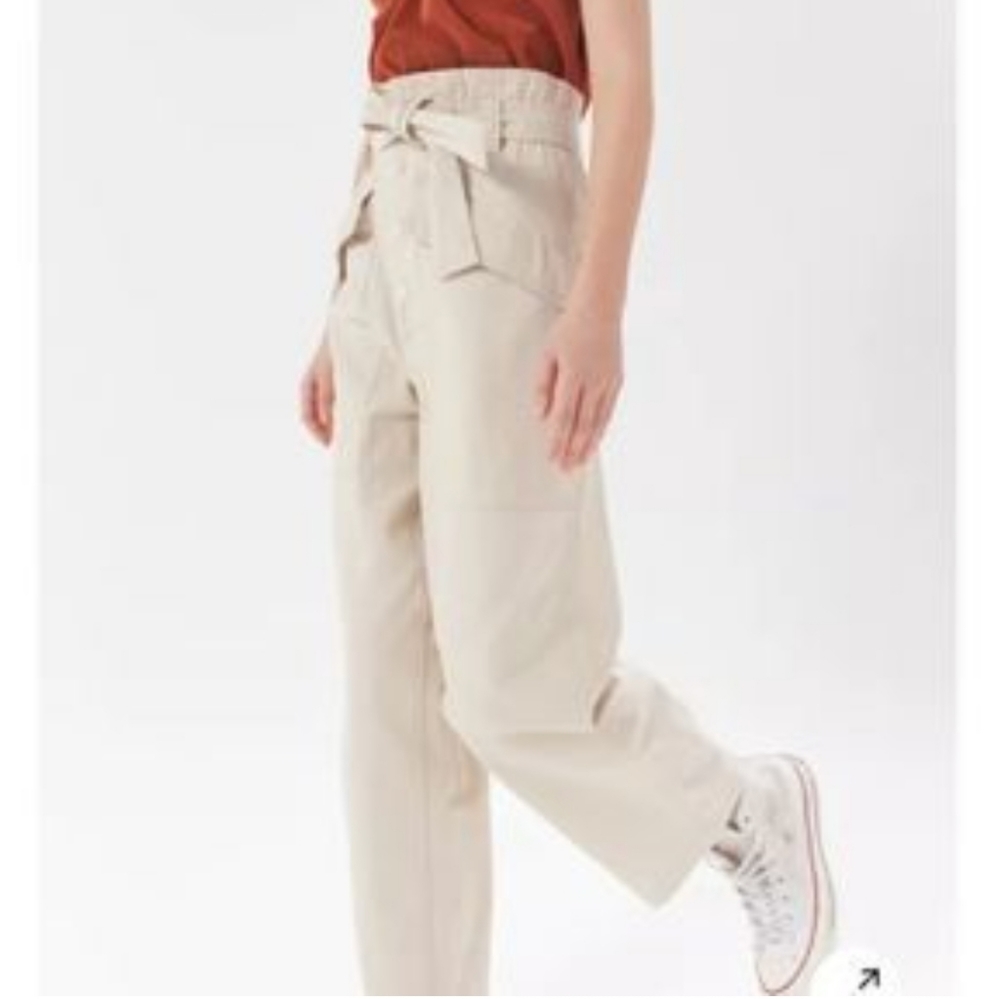 BDG Urban Outfitters Women's Umber Tie-Front Paper Bag High Waist Pants Sz Med.